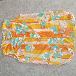 1970s Lori Lynn Vintage Zipper summer lounge Top